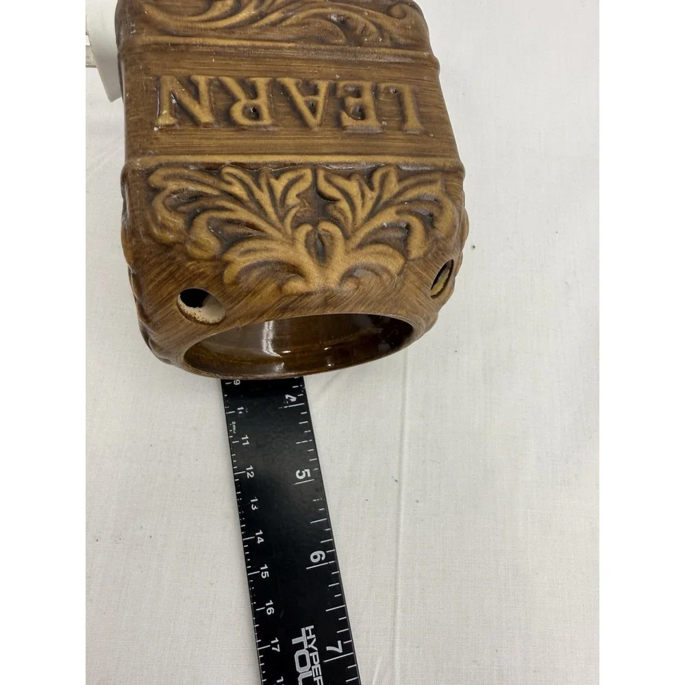SCENTSY Wax Warmer Plug In Love, Laugh, Learn, Live Brown with Bulb Aromatherapy